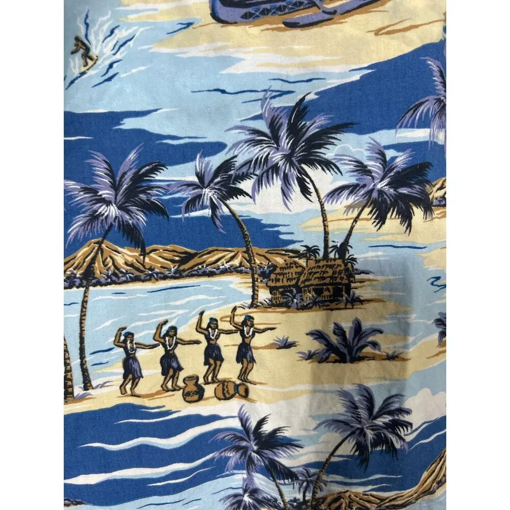Hilo Hattie Dress Kids Large 10 12 Blue Tropical Hawaiian Sundress Aloha